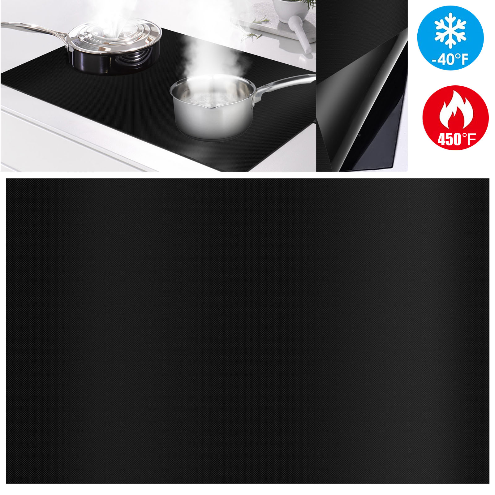 Commercial Kitchen Induction - 誘導コンロプロテクターマットシリコンクッカーマット誘導調理器スクラッチパッドテフロン加工耐熱キッチンカウンタートップカバー