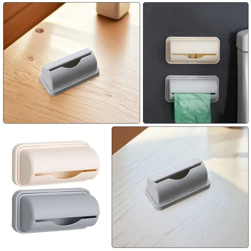 Commercial Kitchen Shed - 1/2/3/4個 壁掛け式ゴミ袋ディスペンサー キッチン必需品 バッグ収納オーガナイザー キャビネット、棚、バスルーム、ガレージ用
