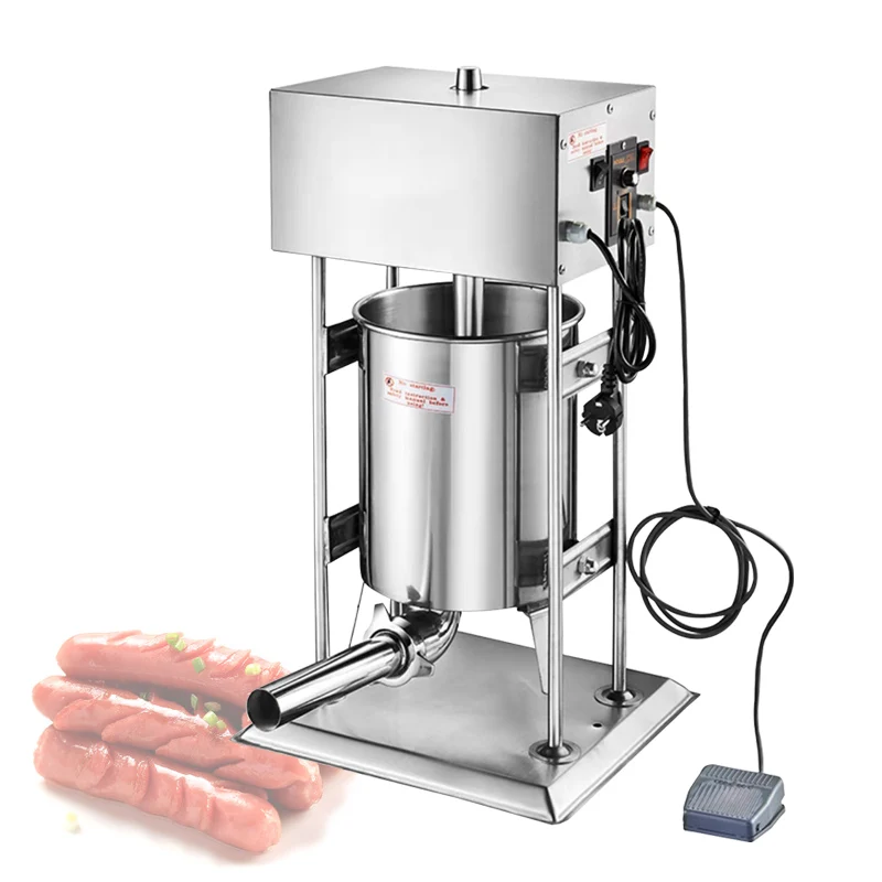 Commercial Kitchen Youtube - 手動ステンレス製ソーセージフィリングマシン 4チューブ 自家製肉ソーセージスタッファーメーカー 家庭用・業務用キッチン向け