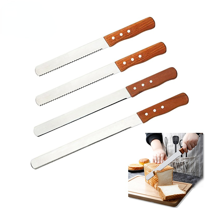 Commercial Bread Slicer - 10/14インチ 最高の鋸歯状パン切り包丁 ケーキカット用 ロングバゲットカッター ステンレス鋼 パン切り/スライサー