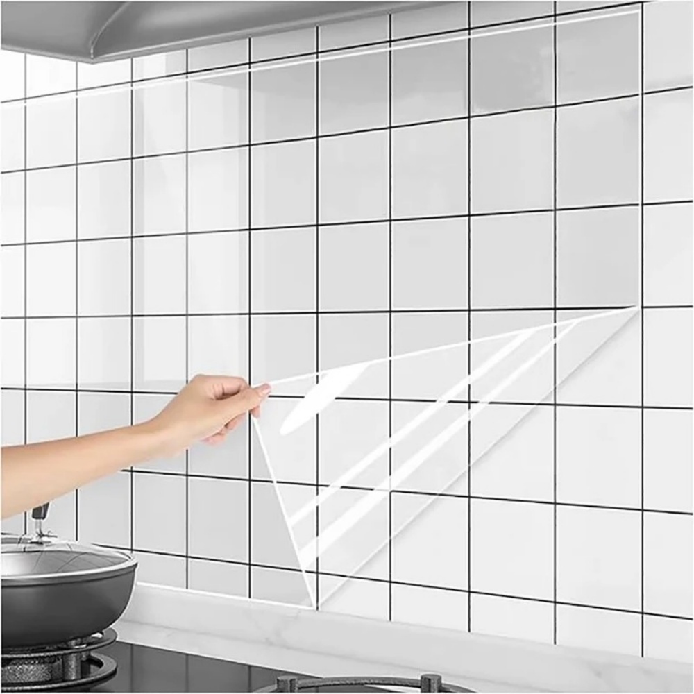Commercial Kitchen Wall - 3 メートル/5 メートル/10 メートルキッチン壁壁紙透明静電保護フィルム耐油壁ステッカー防水紙家の装飾
