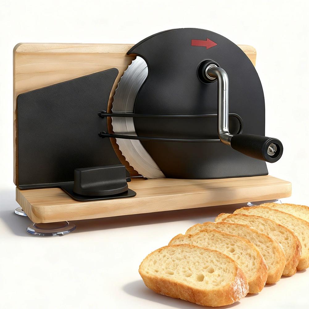 Commercial Bread Slicer - 手回しパンスライサー 5-20mm 厚さ調整可能 - 自家製パン、トースト、ソーセージ用のステンレス鋼カッター（ベーカリー向け）