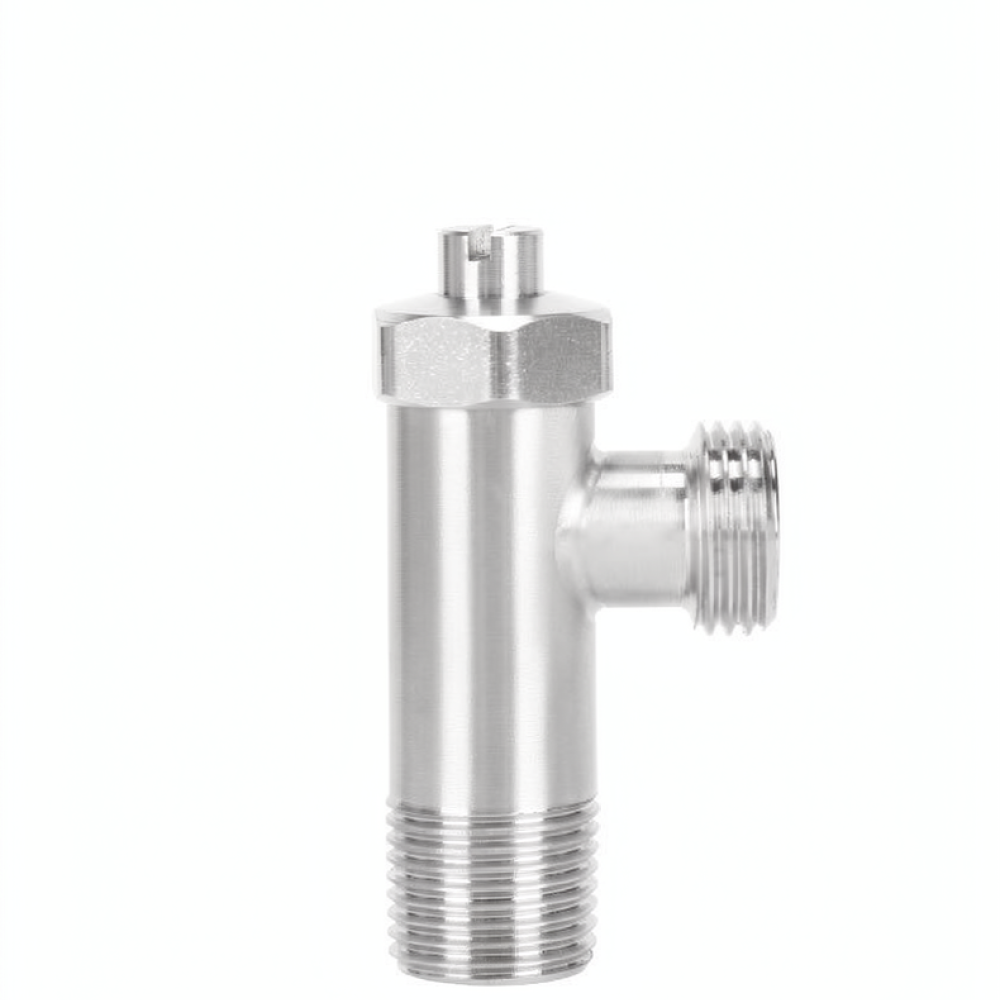 Commercial Kitchen Hardware - 304ステンレス製止水弁、二重出口アングルストップ流量制御タップ、給湯器用配管金具