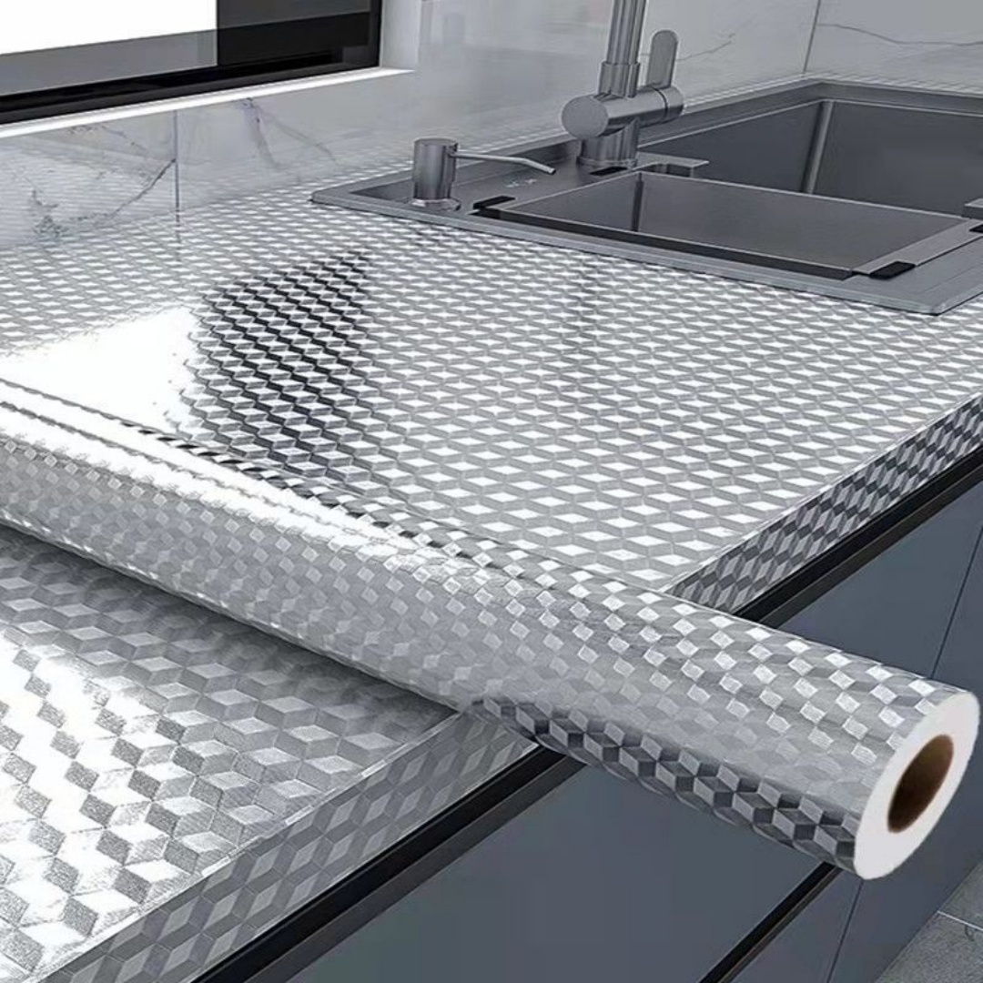 アルミホイルキッチンストーブステッカー、耐油防水耐火耐熱カウ - Commercial Kitchen Wall のレビューと価格