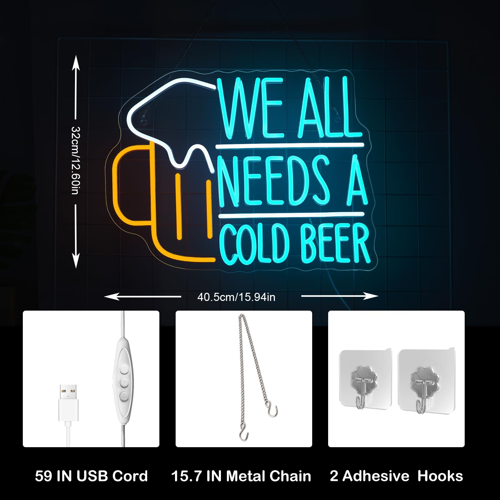 ビールネオンサイン LEDライトサイン バー、マンケイブ、キ - Commercial Kitchen Needs のレビューと価格