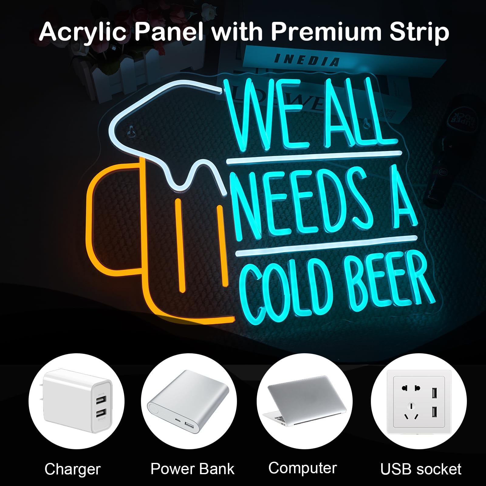 ビールネオンサイン LEDライトサイン バー、マンケイブ、キ - Commercial Kitchen Needs のレビューと価格