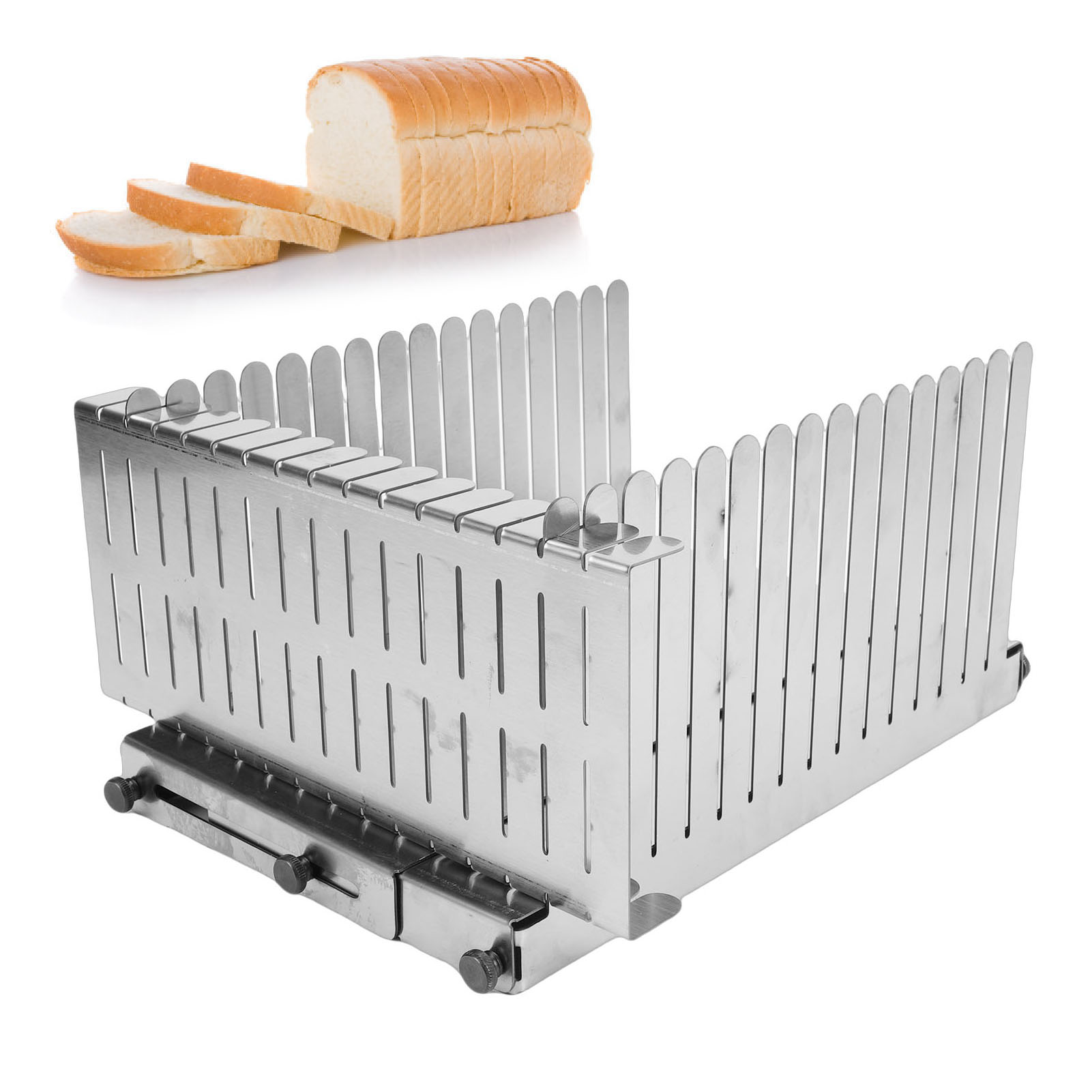 パン切りガイド ステンレス製 自家製パンの切り分け補助ツール - Commercial Bread Slicer のレビューと価格