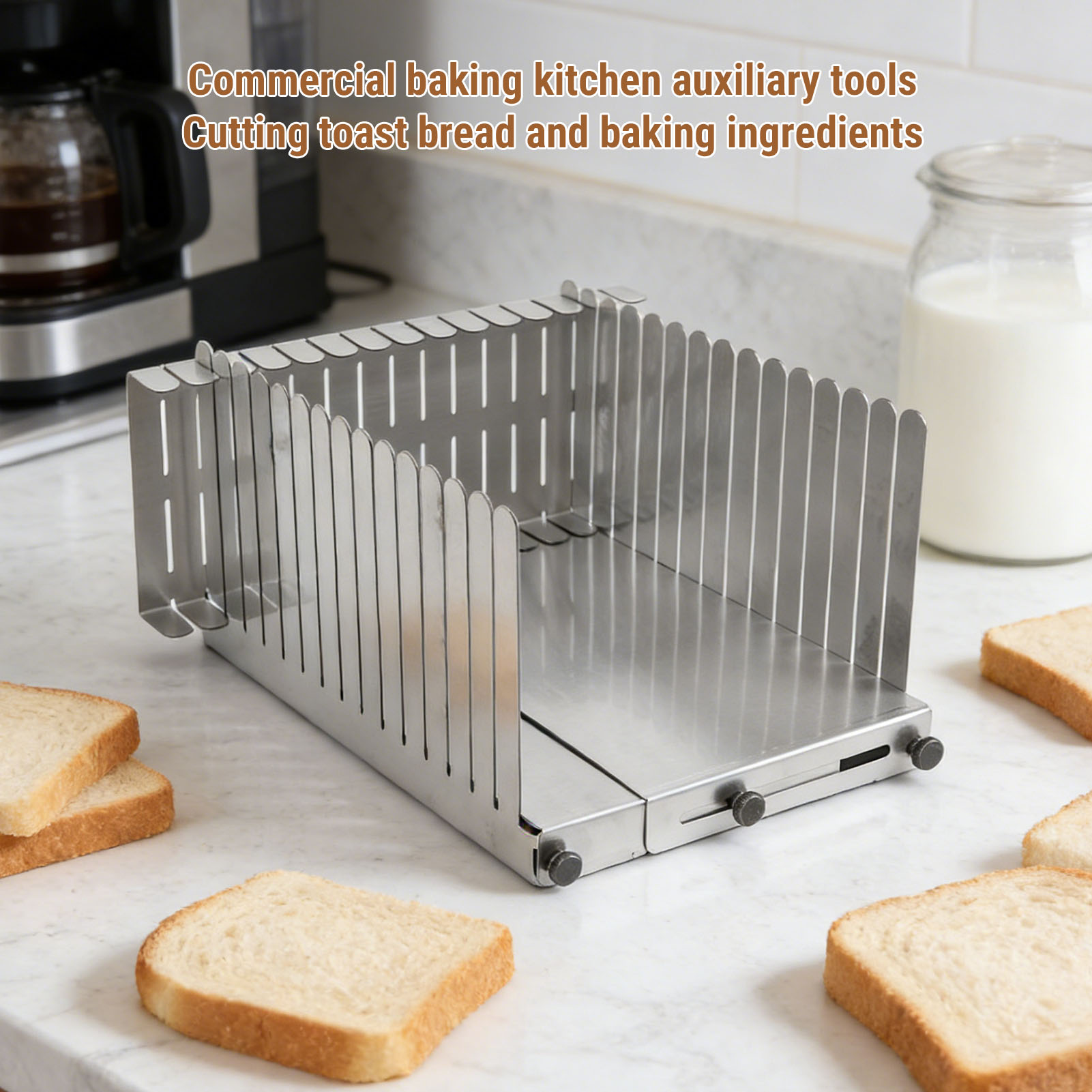 パン切りガイド ステンレス製 自家製パンの切り分け補助ツール - Commercial Bread Slicer のレビューと価格