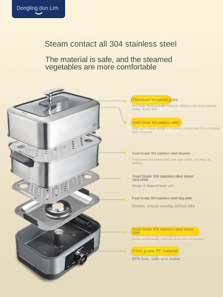 多機能家庭用スチーマー,Donlim-DL-1005,ステン - Commercial Kitchen Steamer のレビューと価格
