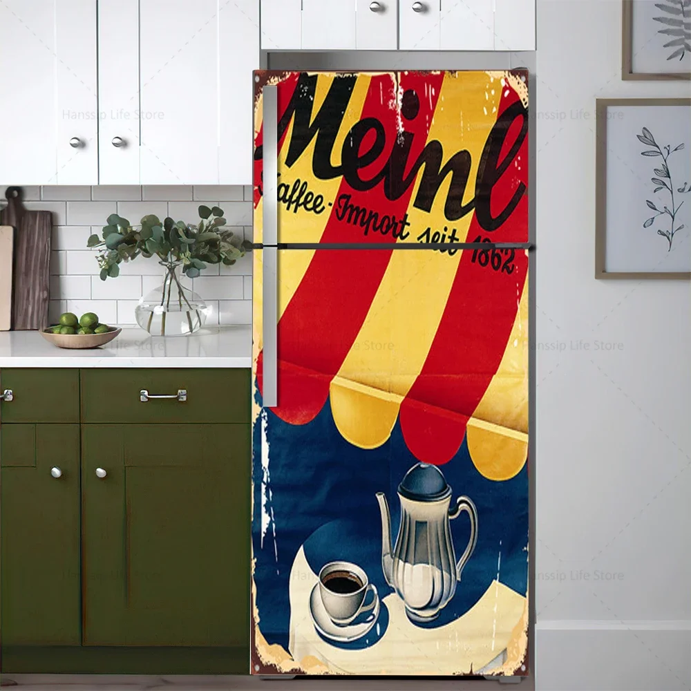 レトロコーヒー背景冷蔵庫ドアステッカー防水 PVC 冷蔵庫壁 - Commercial Kitchen Wall のレビューと価格