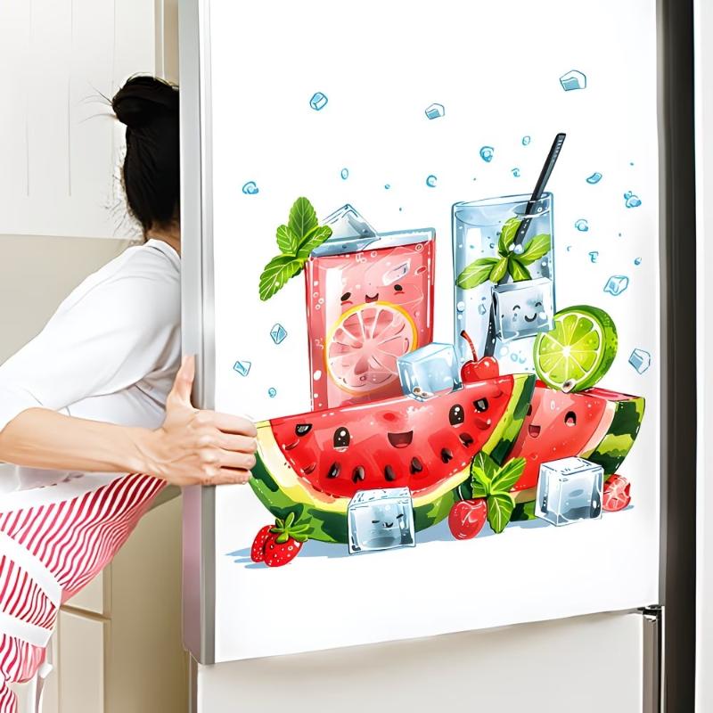 新しいクールな夏のスイカドリンクウォールステッカーキッチン冷 - Commercial Kitchen Wall のレビューと価格