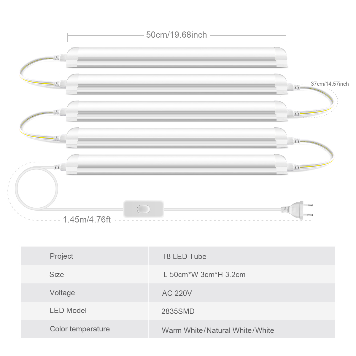 AC220V EUプラグT8 LEDチューブライト25W 5 - Commercial Kitchen Youtube のレビューと価格