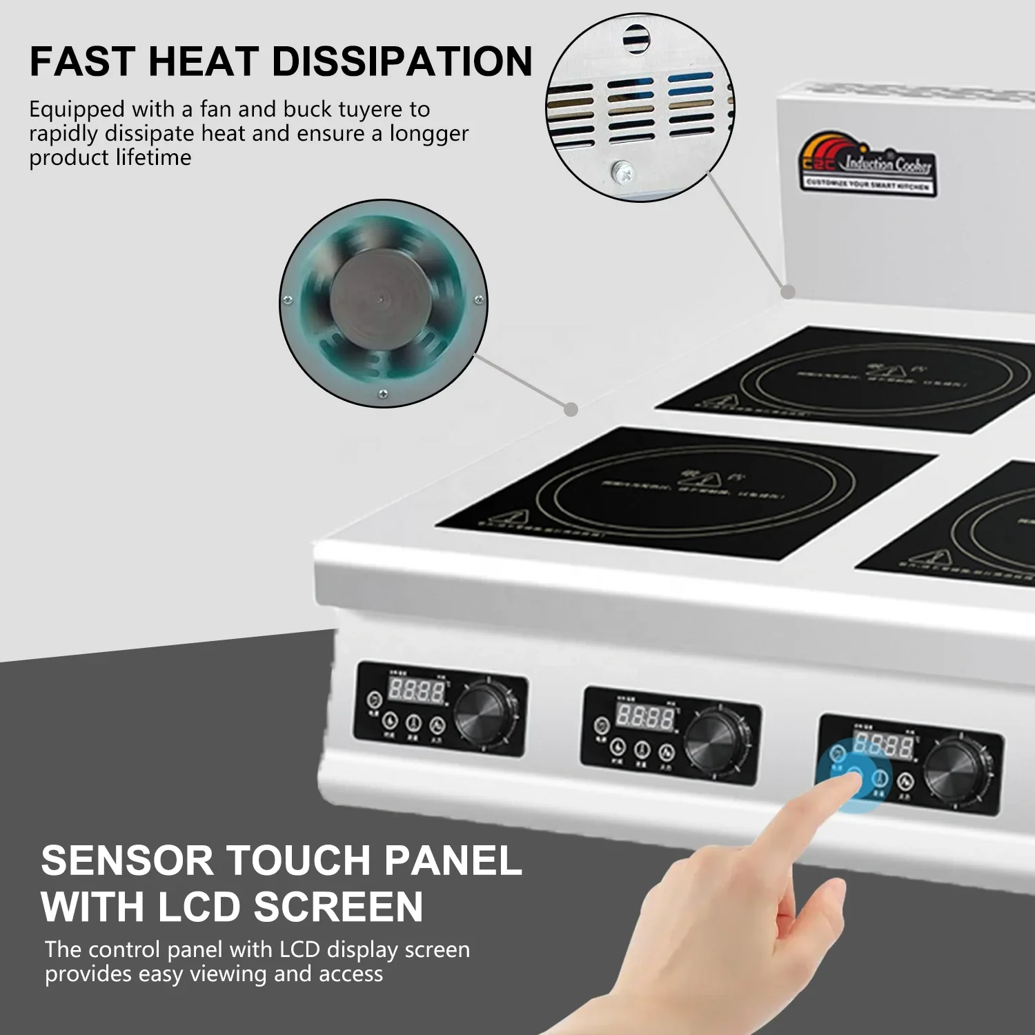 4口フラット業務用誘導調理器クックトップOEMストーブトップ - Commercial Kitchen Induction のレビューと価格