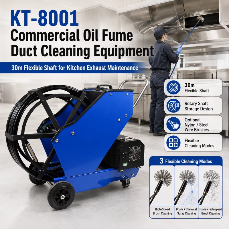 KT-8001 業務用油煙ダクト清掃装置 30mフレキシブル - Commercial Kitchen Exhaust Cleaning のレビューと価格