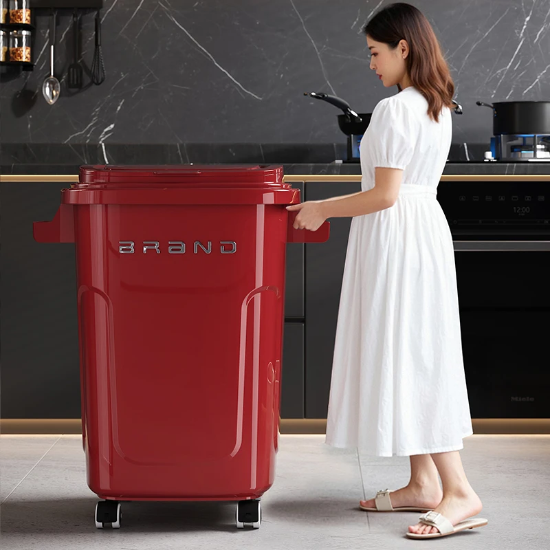 大型キャップ付きキッチンゴミ箱、車輪と蓋付き、家庭用および業 - Commercial Kitchen Needs のレビューと価格