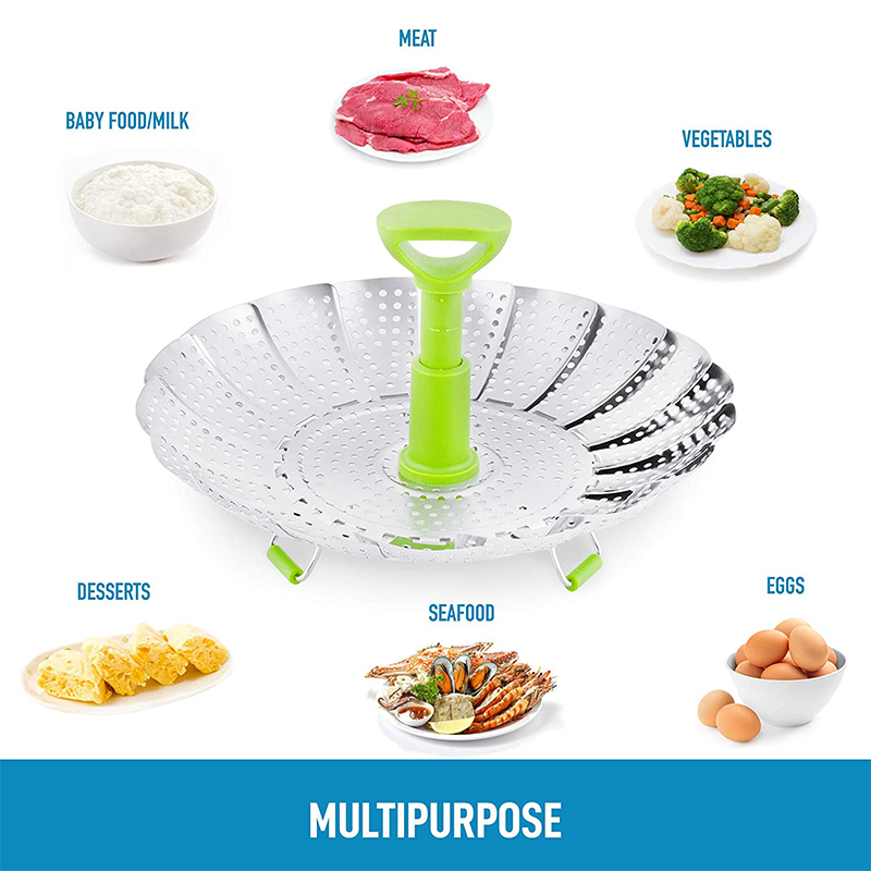 9 インチステンレス鋼ロータス蒸しトレイ折りたたみ食品蒸し器 - Commercial Kitchen Steamer のレビューと価格